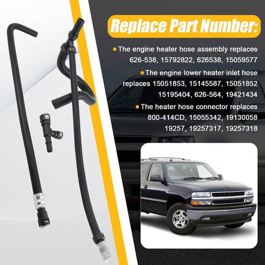 HAVC Heater Hose with Connector Kit for Tahoe 2000-2006 Replaces 626-538